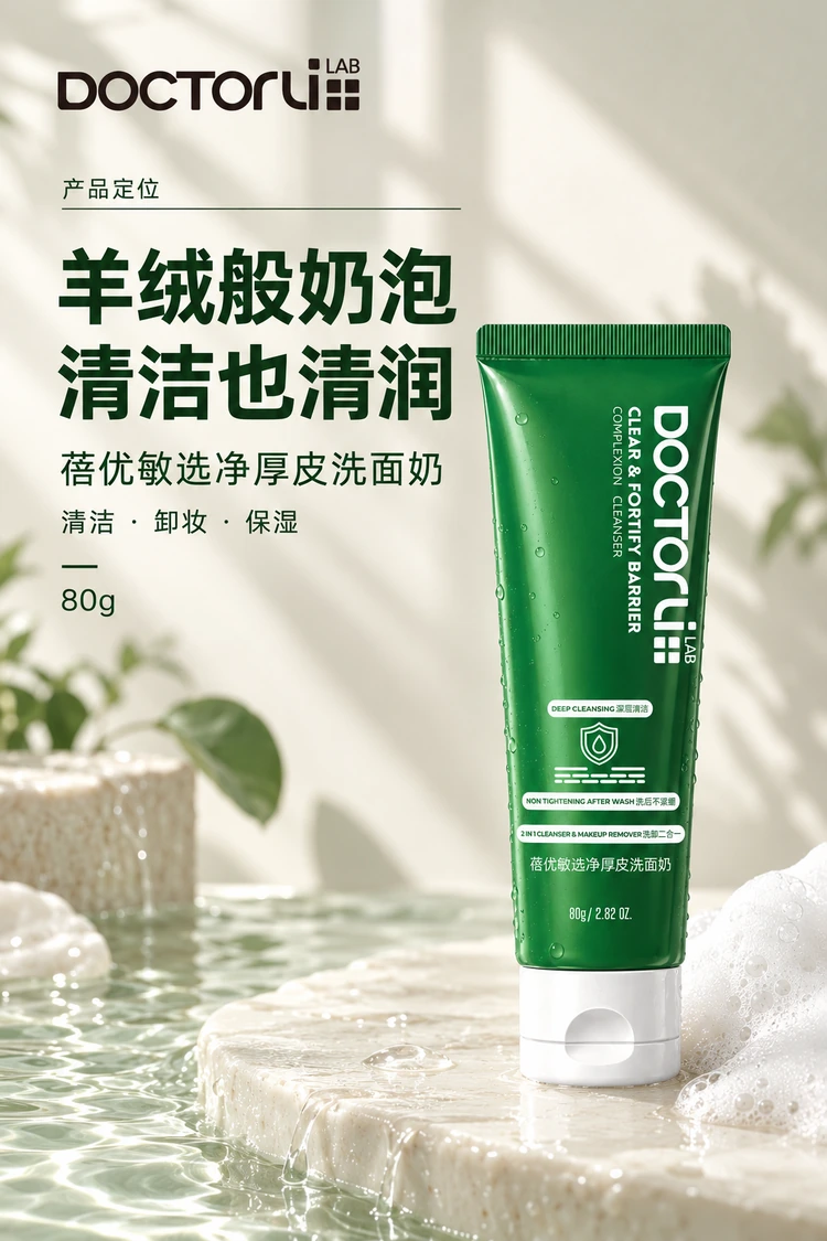 蓓优敏选净厚皮洗面奶 · 产品主视觉