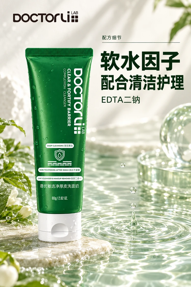 蓓优敏选净厚皮洗面奶 · 软水因子