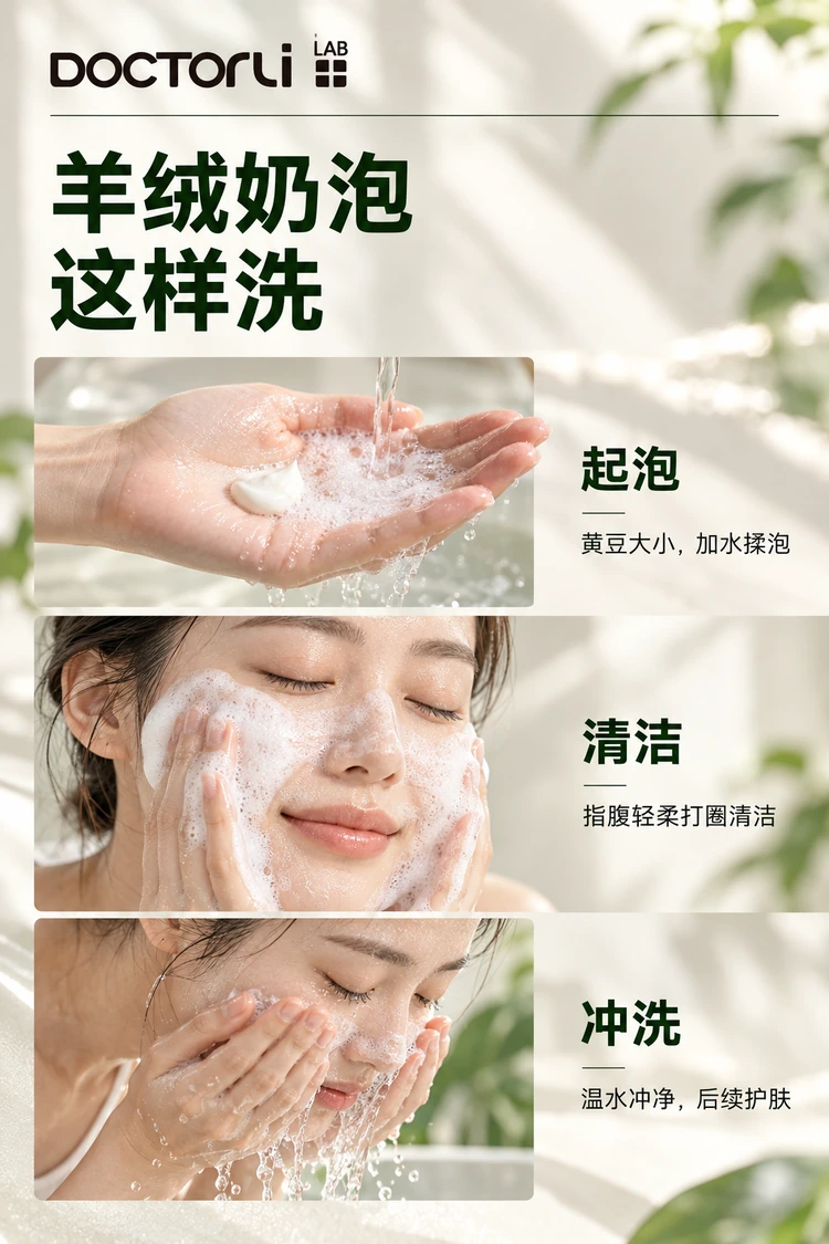蓓优敏选净厚皮洗面奶 · 使用方法