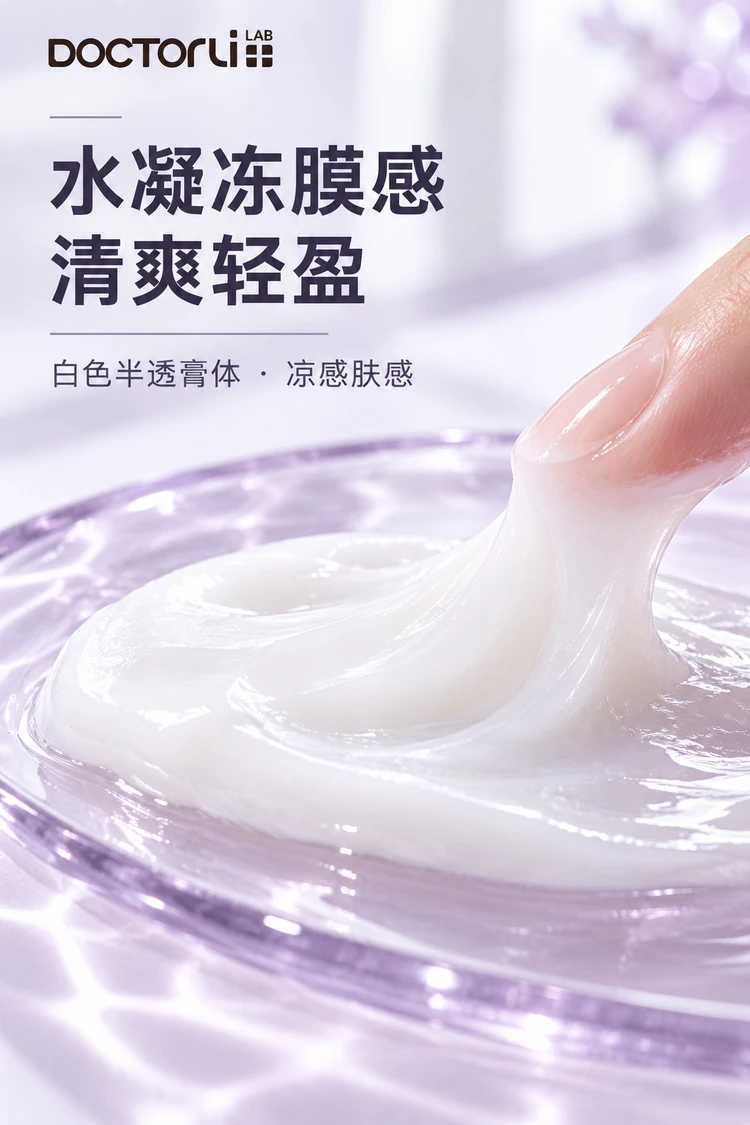 蓓优敏清肌厚皮舒缓面膜 · 水凝质地